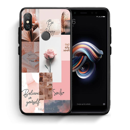 Θήκη Xiaomi Redmi Note 5 Aesthetic Collage από τη Smartfits με σχέδιο στο πίσω μέρος και μαύρο περίβλημα | Xiaomi Redmi Note 5 Aesthetic Collage case with colorful back and black bezels