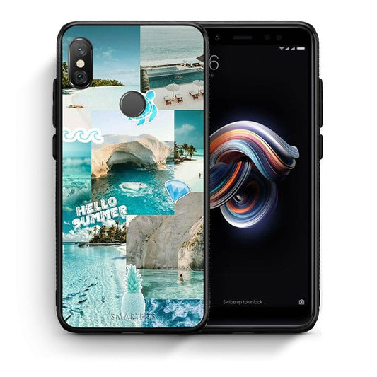 Θήκη Xiaomi Redmi Note 5 Aesthetic Summer από τη Smartfits με σχέδιο στο πίσω μέρος και μαύρο περίβλημα | Xiaomi Redmi Note 5 Aesthetic Summer case with colorful back and black bezels