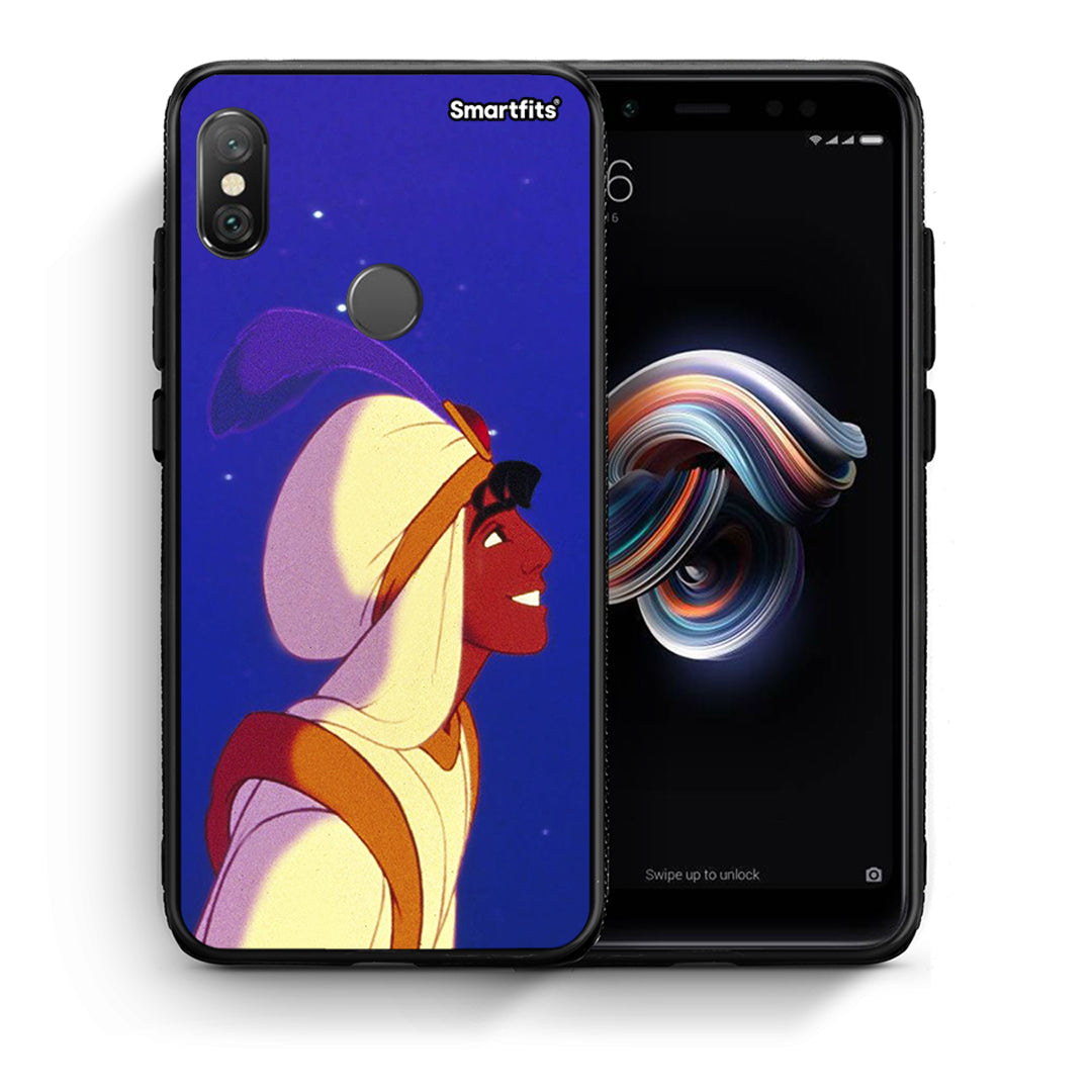Θήκη Xiaomi Redmi Note 5 Alladin And Jasmine Love 1 από τη Smartfits με σχέδιο στο πίσω μέρος και μαύρο περίβλημα | Xiaomi Redmi Note 5 Alladin And Jasmine Love 1 case with colorful back and black bezels