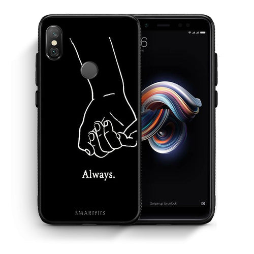 Θήκη Αγίου Βαλεντίνου Xiaomi Redmi Note 5 Always & Forever 1 από τη Smartfits με σχέδιο στο πίσω μέρος και μαύρο περίβλημα | Xiaomi Redmi Note 5 Always & Forever 1 case with colorful back and black bezels