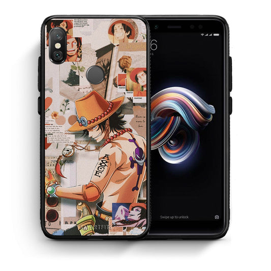 Θήκη Xiaomi Redmi Note 5 Anime Collage από τη Smartfits με σχέδιο στο πίσω μέρος και μαύρο περίβλημα | Xiaomi Redmi Note 5 Anime Collage case with colorful back and black bezels