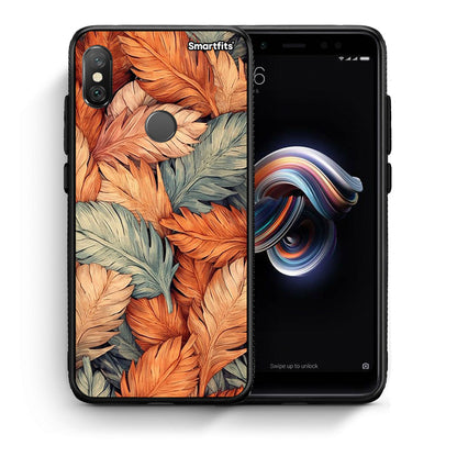 Θήκη Xiaomi Redmi Note 5 Autumn Leaves από τη Smartfits με σχέδιο στο πίσω μέρος και μαύρο περίβλημα | Xiaomi Redmi Note 5 Autumn Leaves case with colorful back and black bezels