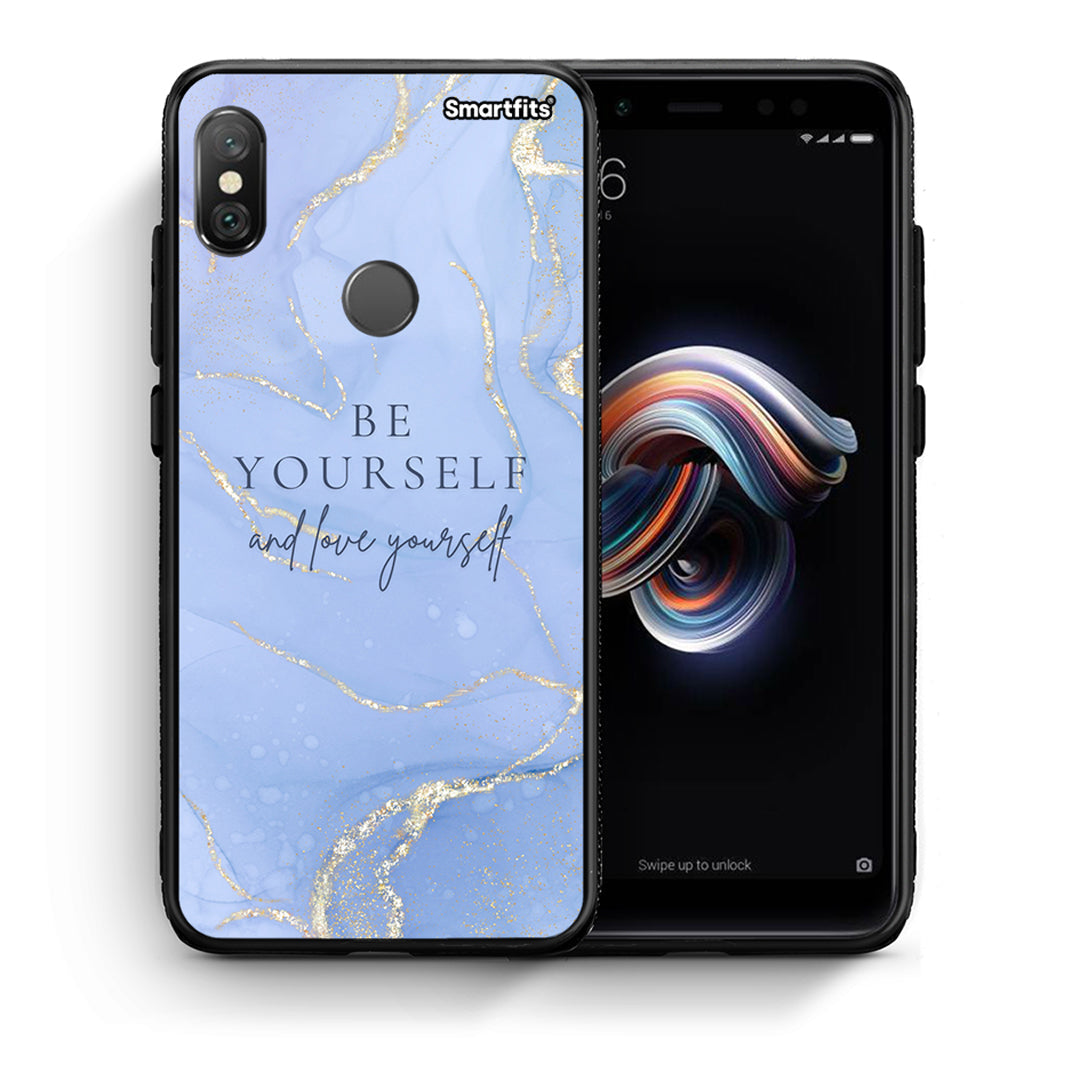 Θήκη Xiaomi Redmi Note 5 Be Yourself από τη Smartfits με σχέδιο στο πίσω μέρος και μαύρο περίβλημα | Xiaomi Redmi Note 5 Be Yourself case with colorful back and black bezels