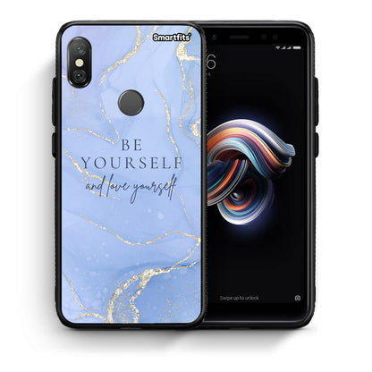 Θήκη Xiaomi Redmi Note 5 Be Yourself από τη Smartfits με σχέδιο στο πίσω μέρος και μαύρο περίβλημα | Xiaomi Redmi Note 5 Be Yourself case with colorful back and black bezels