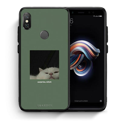 Θήκη Xiaomi Redmi Note 5 Bitch Surprise από τη Smartfits με σχέδιο στο πίσω μέρος και μαύρο περίβλημα | Xiaomi Redmi Note 5 Bitch Surprise case with colorful back and black bezels