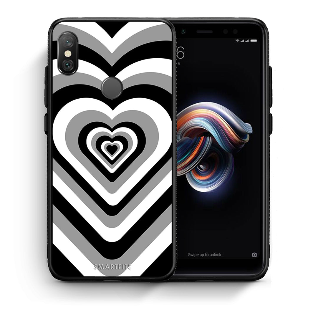 Θήκη Xiaomi Redmi Note 5 Black Hearts από τη Smartfits με σχέδιο στο πίσω μέρος και μαύρο περίβλημα | Xiaomi Redmi Note 5 Black Hearts case with colorful back and black bezels