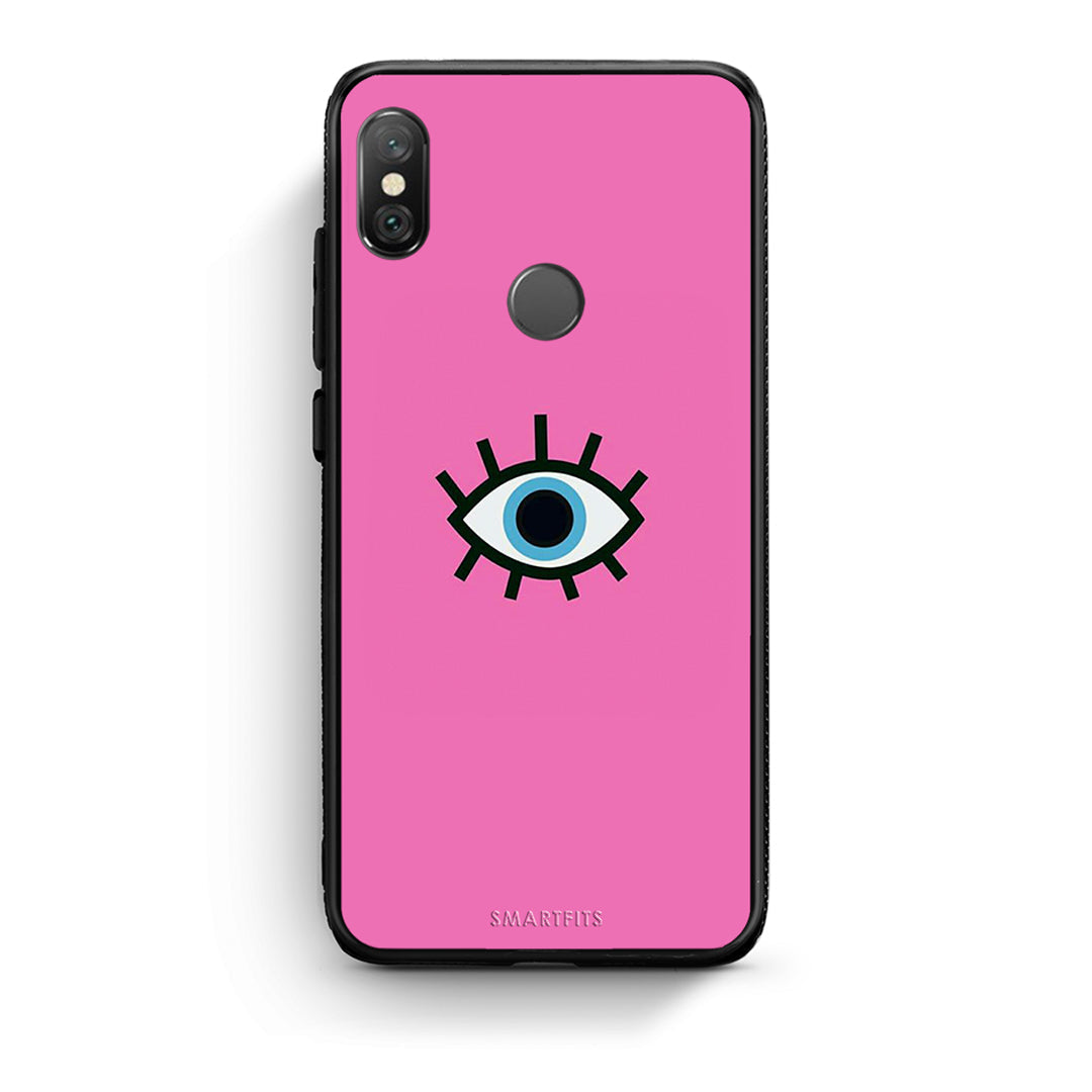 Xiaomi Redmi Note 5 Blue Eye Pink θήκη από τη Smartfits με σχέδιο στο πίσω μέρος και μαύρο περίβλημα | Smartphone case with colorful back and black bezels by Smartfits