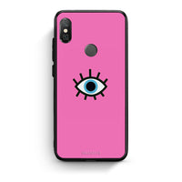 Thumbnail for Xiaomi Redmi Note 5 Blue Eye Pink θήκη από τη Smartfits με σχέδιο στο πίσω μέρος και μαύρο περίβλημα | Smartphone case with colorful back and black bezels by Smartfits
