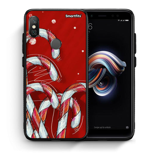 Θήκη Xiaomi Redmi Note 5 Candy Cane από τη Smartfits με σχέδιο στο πίσω μέρος και μαύρο περίβλημα | Xiaomi Redmi Note 5 Candy Cane case with colorful back and black bezels