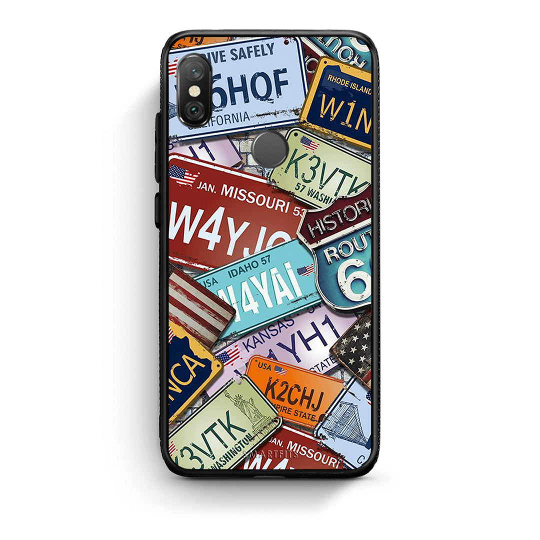 Xiaomi Redmi Note 5 Car Plates θήκη από τη Smartfits με σχέδιο στο πίσω μέρος και μαύρο περίβλημα | Smartphone case with colorful back and black bezels by Smartfits