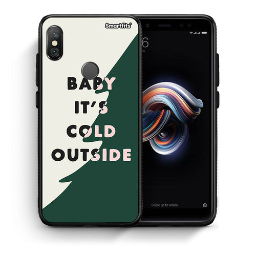Θήκη Xiaomi Redmi Note 5 Cold Outside από τη Smartfits με σχέδιο στο πίσω μέρος και μαύρο περίβλημα | Xiaomi Redmi Note 5 Cold Outside case with colorful back and black bezels