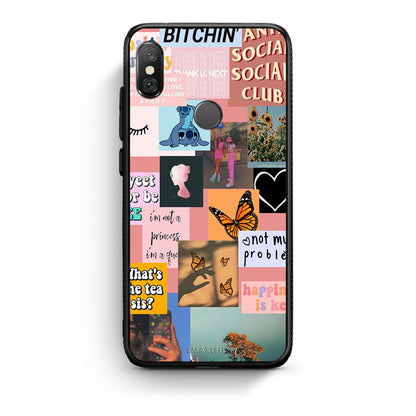 Xiaomi Redmi Note 5 Collage Bitchin Θήκη Αγίου Βαλεντίνου από τη Smartfits με σχέδιο στο πίσω μέρος και μαύρο περίβλημα | Smartphone case with colorful back and black bezels by Smartfits