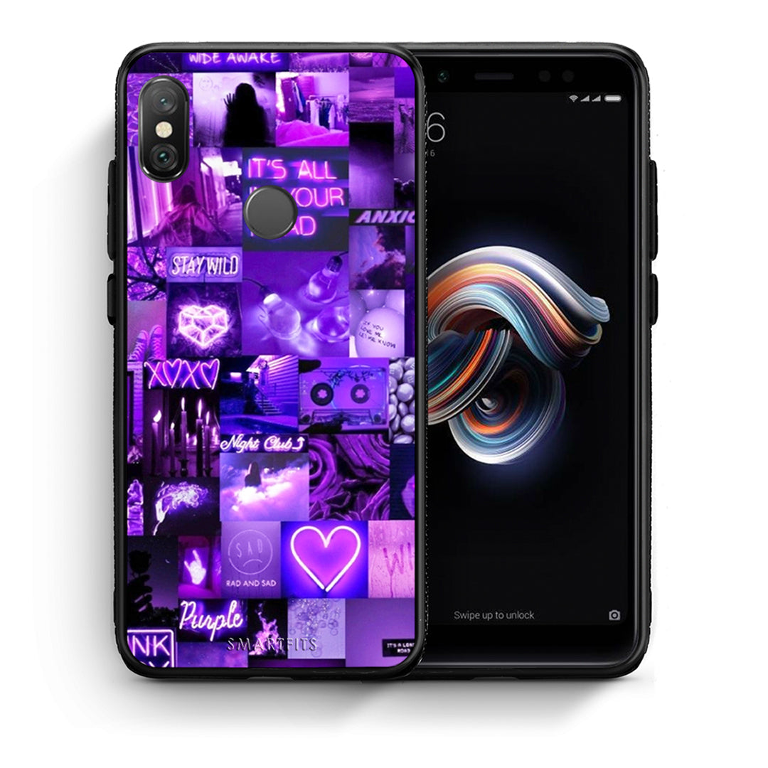 Θήκη Αγίου Βαλεντίνου Xiaomi Redmi Note 5 Collage Stay Wild από τη Smartfits με σχέδιο στο πίσω μέρος και μαύρο περίβλημα | Xiaomi Redmi Note 5 Collage Stay Wild case with colorful back and black bezels
