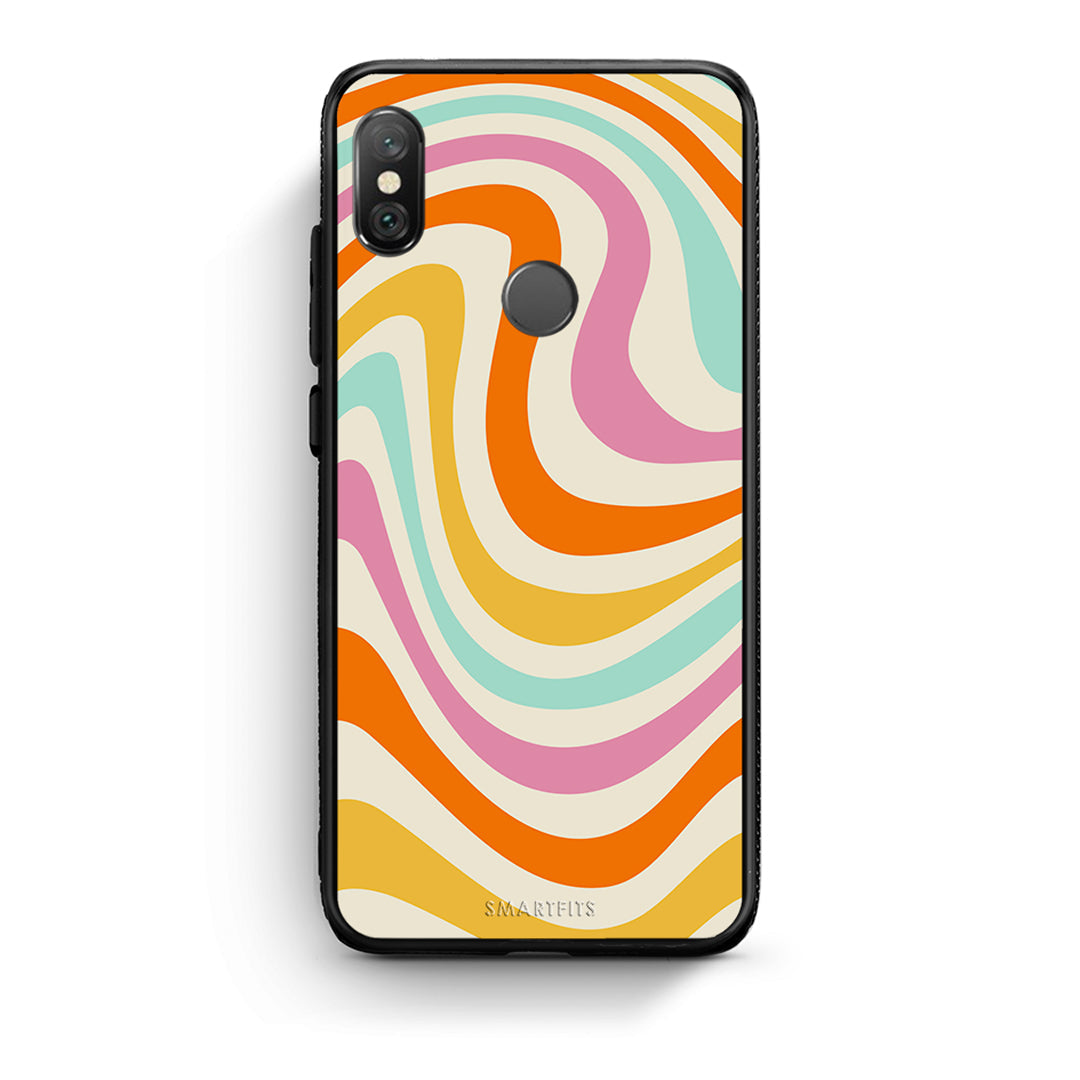 Xiaomi Redmi Note 5 Colourful Waves θήκη από τη Smartfits με σχέδιο στο πίσω μέρος και μαύρο περίβλημα | Smartphone case with colorful back and black bezels by Smartfits