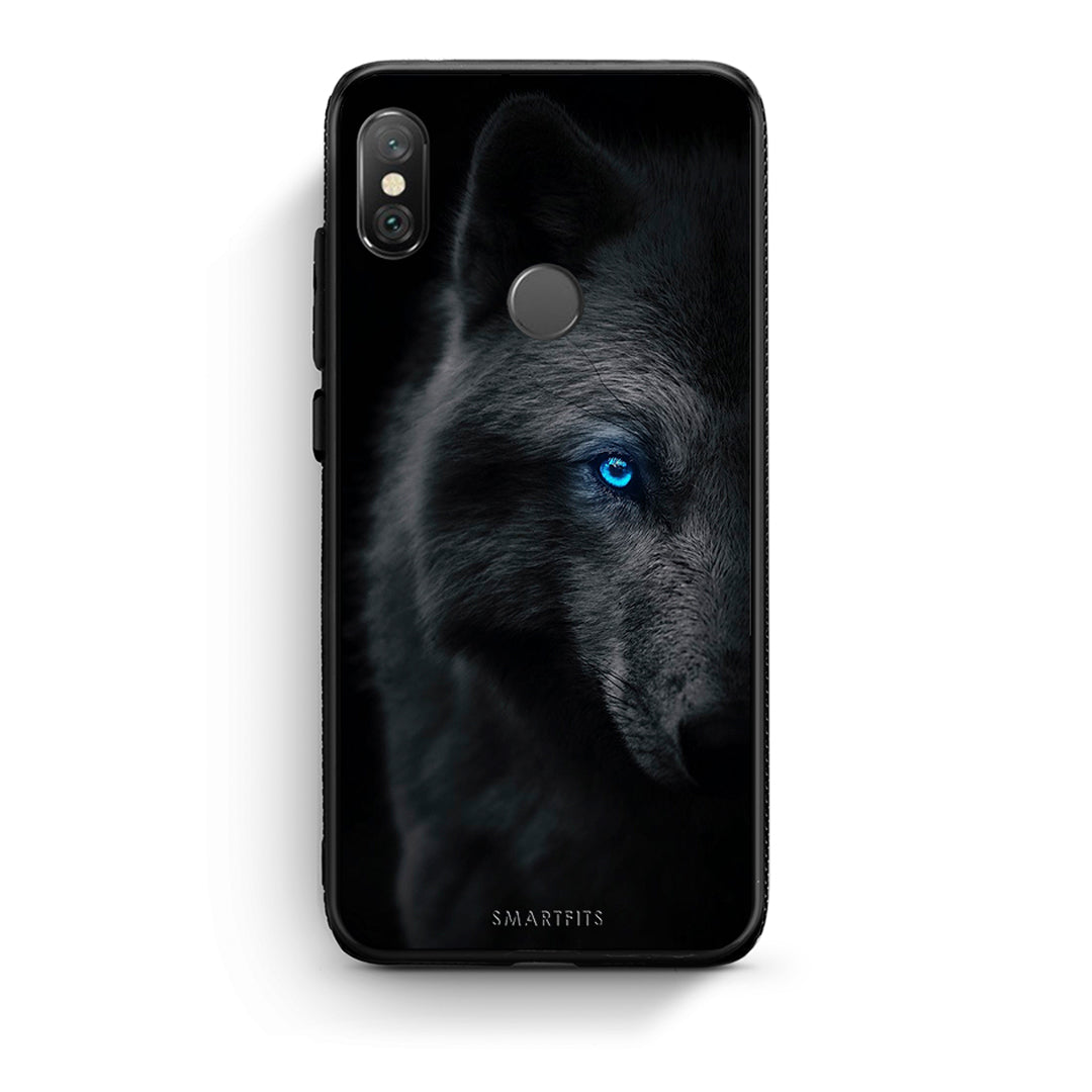 Xiaomi Redmi Note 5 Dark Wolf θήκη από τη Smartfits με σχέδιο στο πίσω μέρος και μαύρο περίβλημα | Smartphone case with colorful back and black bezels by Smartfits