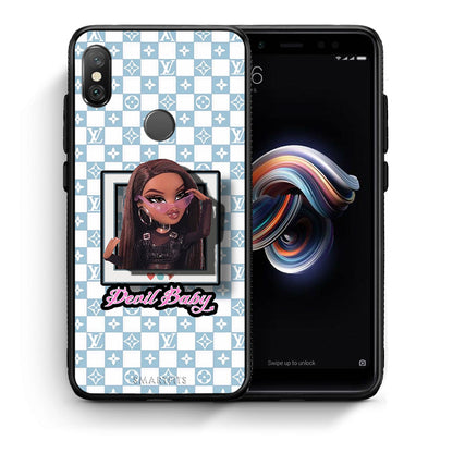Θήκη Αγίου Βαλεντίνου Xiaomi Redmi Note 5 Devil Baby από τη Smartfits με σχέδιο στο πίσω μέρος και μαύρο περίβλημα | Xiaomi Redmi Note 5 Devil Baby case with colorful back and black bezels