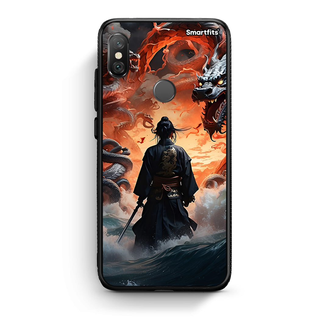 Xiaomi Redmi Note 5 Dragons Fight θήκη από τη Smartfits με σχέδιο στο πίσω μέρος και μαύρο περίβλημα | Smartphone case with colorful back and black bezels by Smartfits