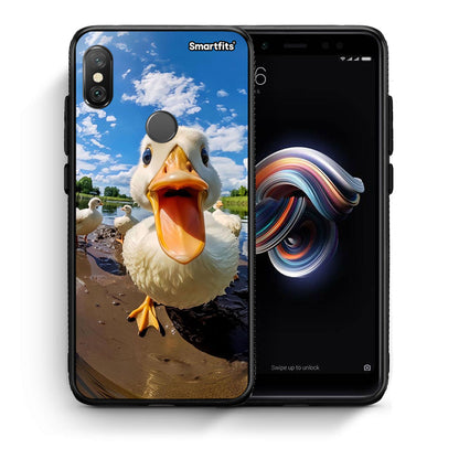 Θήκη Xiaomi Redmi Note 5 Duck Face από τη Smartfits με σχέδιο στο πίσω μέρος και μαύρο περίβλημα | Xiaomi Redmi Note 5 Duck Face case with colorful back and black bezels
