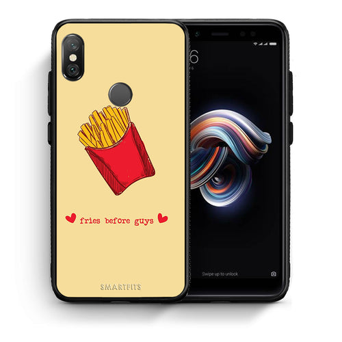 Θήκη Αγίου Βαλεντίνου Xiaomi Redmi Note 5 Fries Before Guys από τη Smartfits με σχέδιο στο πίσω μέρος και μαύρο περίβλημα | Xiaomi Redmi Note 5 Fries Before Guys case with colorful back and black bezels