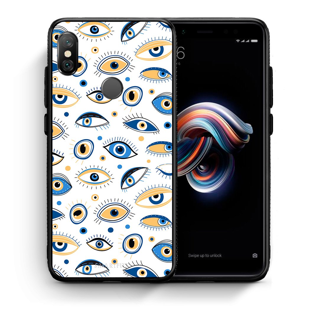 Θήκη Xiaomi Redmi Note 5 Ftou Ftou από τη Smartfits με σχέδιο στο πίσω μέρος και μαύρο περίβλημα | Xiaomi Redmi Note 5 Ftou Ftou case with colorful back and black bezels