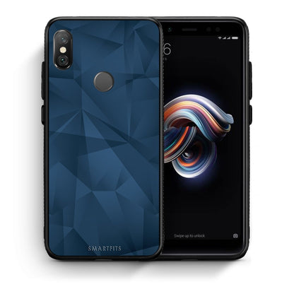Θήκη Xiaomi Redmi Note 5 Blue Abstract Geometric από τη Smartfits με σχέδιο στο πίσω μέρος και μαύρο περίβλημα | Xiaomi Redmi Note 5 Blue Abstract Geometric case with colorful back and black bezels