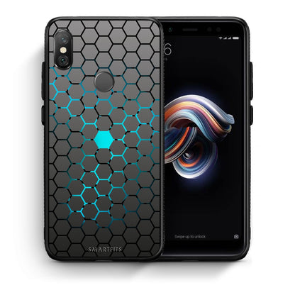 Θήκη Xiaomi Redmi Note 5 Hexagonal Geometric από τη Smartfits με σχέδιο στο πίσω μέρος και μαύρο περίβλημα | Xiaomi Redmi Note 5 Hexagonal Geometric case with colorful back and black bezels