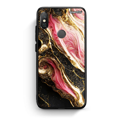 Xiaomi Redmi Note 5 Glamorous Pink Marble θήκη από τη Smartfits με σχέδιο στο πίσω μέρος και μαύρο περίβλημα | Smartphone case with colorful back and black bezels by Smartfits