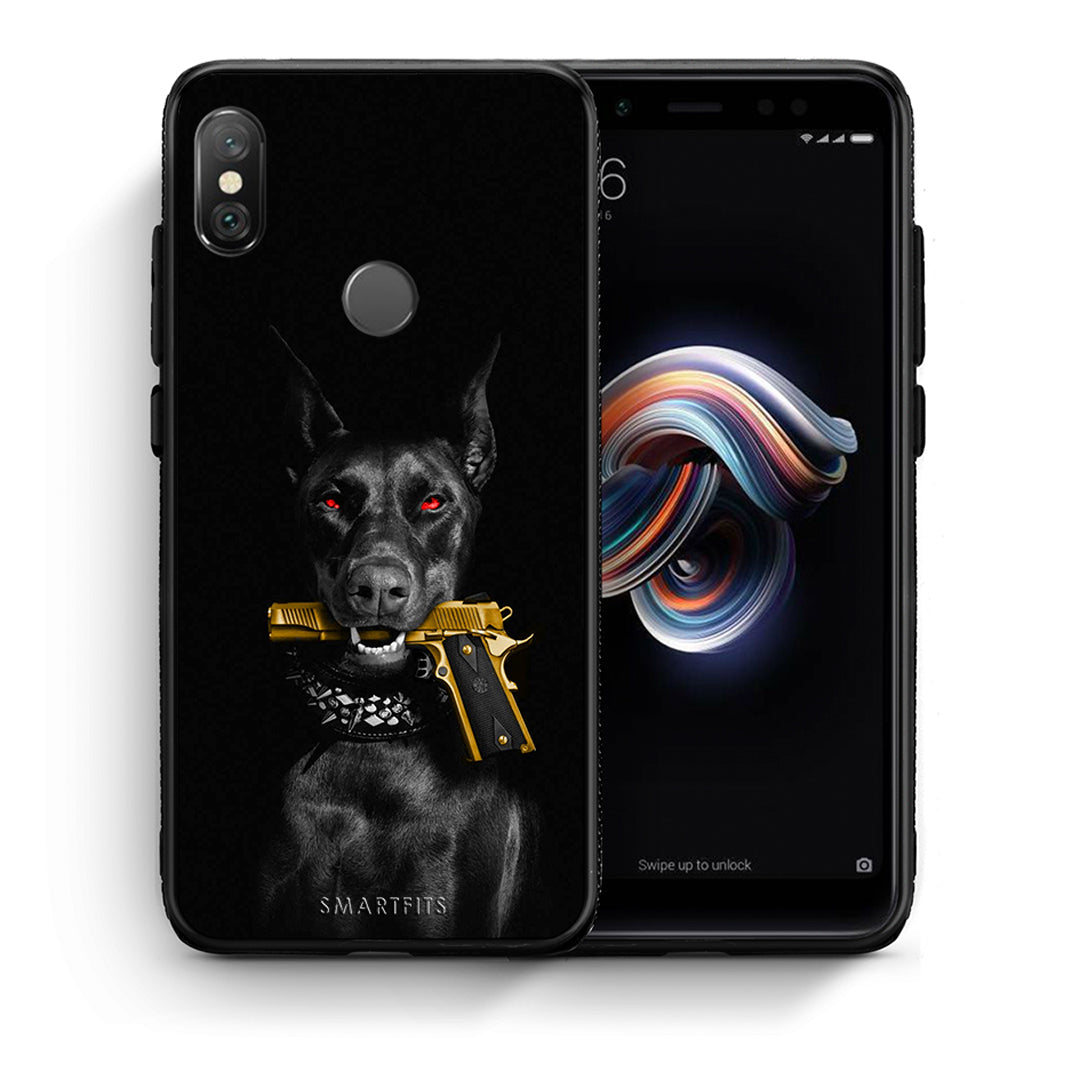 Θήκη Αγίου Βαλεντίνου Xiaomi Redmi Note 5 Golden Gun από τη Smartfits με σχέδιο στο πίσω μέρος και μαύρο περίβλημα | Xiaomi Redmi Note 5 Golden Gun case with colorful back and black bezels