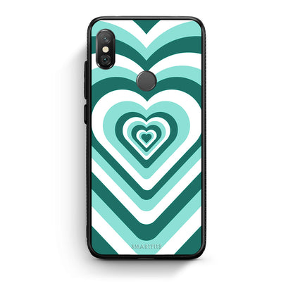 Xiaomi Redmi Note 5 Green Hearts θήκη από τη Smartfits με σχέδιο στο πίσω μέρος και μαύρο περίβλημα | Smartphone case with colorful back and black bezels by Smartfits