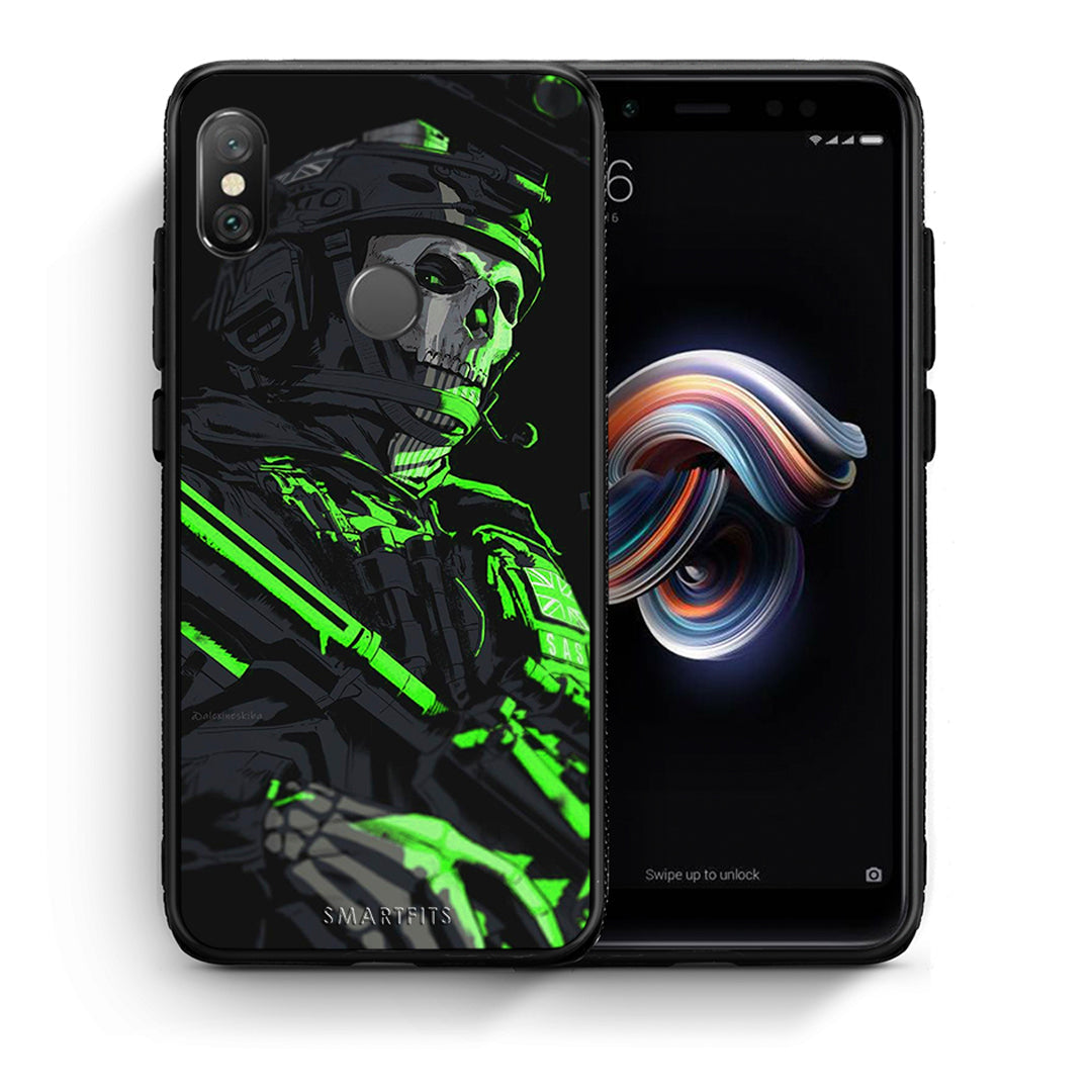 Θήκη Αγίου Βαλεντίνου Xiaomi Redmi Note 5 Green Soldier από τη Smartfits με σχέδιο στο πίσω μέρος και μαύρο περίβλημα | Xiaomi Redmi Note 5 Green Soldier case with colorful back and black bezels