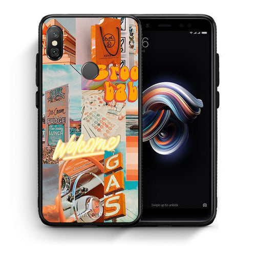 Θήκη Αγίου Βαλεντίνου Xiaomi Redmi Note 5 Groovy Babe από τη Smartfits με σχέδιο στο πίσω μέρος και μαύρο περίβλημα | Xiaomi Redmi Note 5 Groovy Babe case with colorful back and black bezels