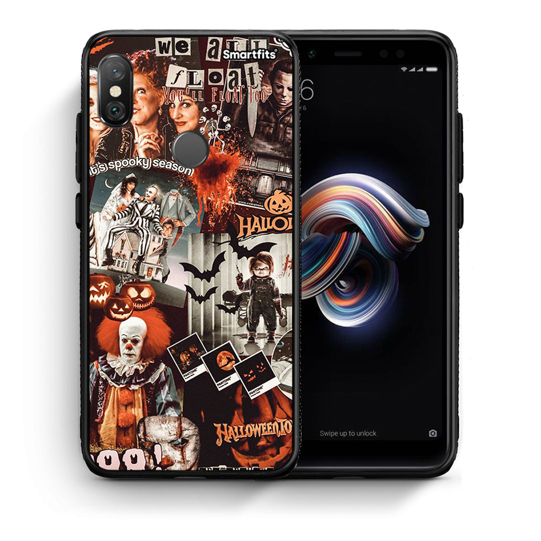 Θήκη Xiaomi Redmi Note 5 Halloween Spooky Season από τη Smartfits με σχέδιο στο πίσω μέρος και μαύρο περίβλημα | Xiaomi Redmi Note 5 Halloween Spooky Season case with colorful back and black bezels