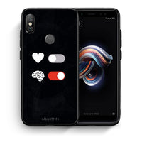 Thumbnail for Θήκη Αγίου Βαλεντίνου Xiaomi Redmi Note 5 Heart Vs Brain από τη Smartfits με σχέδιο στο πίσω μέρος και μαύρο περίβλημα | Xiaomi Redmi Note 5 Heart Vs Brain case with colorful back and black bezels