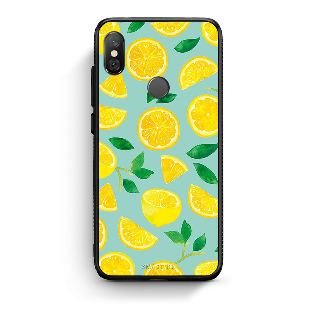 Xiaomi Redmi Note 5 Lemons θήκη από τη Smartfits με σχέδιο στο πίσω μέρος και μαύρο περίβλημα | Smartphone case with colorful back and black bezels by Smartfits