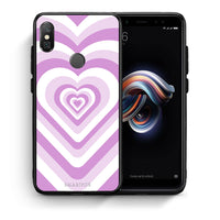 Thumbnail for Θήκη Xiaomi Redmi Note 5 Lilac Hearts από τη Smartfits με σχέδιο στο πίσω μέρος και μαύρο περίβλημα | Xiaomi Redmi Note 5 Lilac Hearts case with colorful back and black bezels