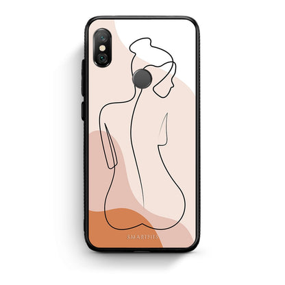 Xiaomi Redmi Note 5 LineArt Woman θήκη από τη Smartfits με σχέδιο στο πίσω μέρος και μαύρο περίβλημα | Smartphone case with colorful back and black bezels by Smartfits