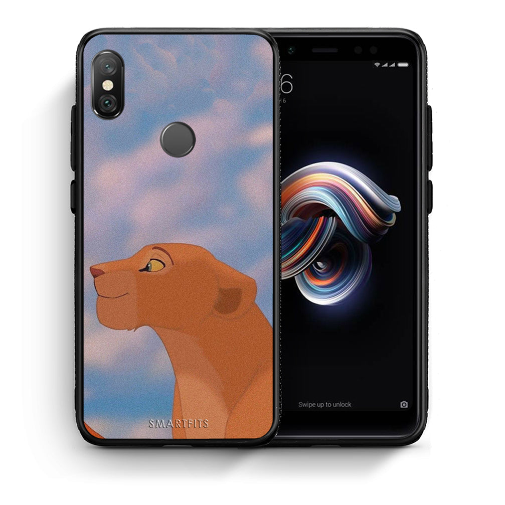 Θήκη Αγίου Βαλεντίνου Xiaomi Redmi Note 5 Lion Love 2 από τη Smartfits με σχέδιο στο πίσω μέρος και μαύρο περίβλημα | Xiaomi Redmi Note 5 Lion Love 2 case with colorful back and black bezels