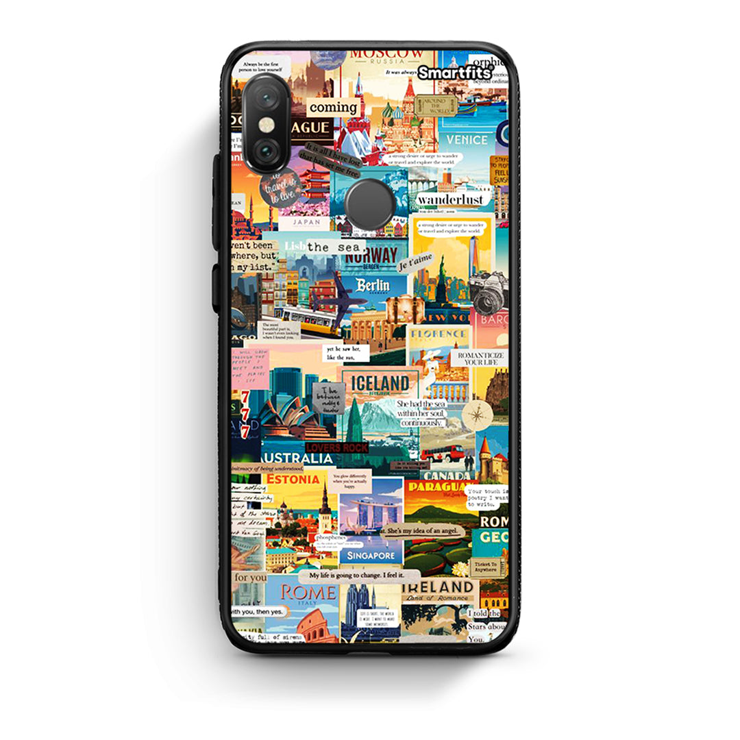 Xiaomi Redmi Note 5 Live To Travel θήκη από τη Smartfits με σχέδιο στο πίσω μέρος και μαύρο περίβλημα | Smartphone case with colorful back and black bezels by Smartfits