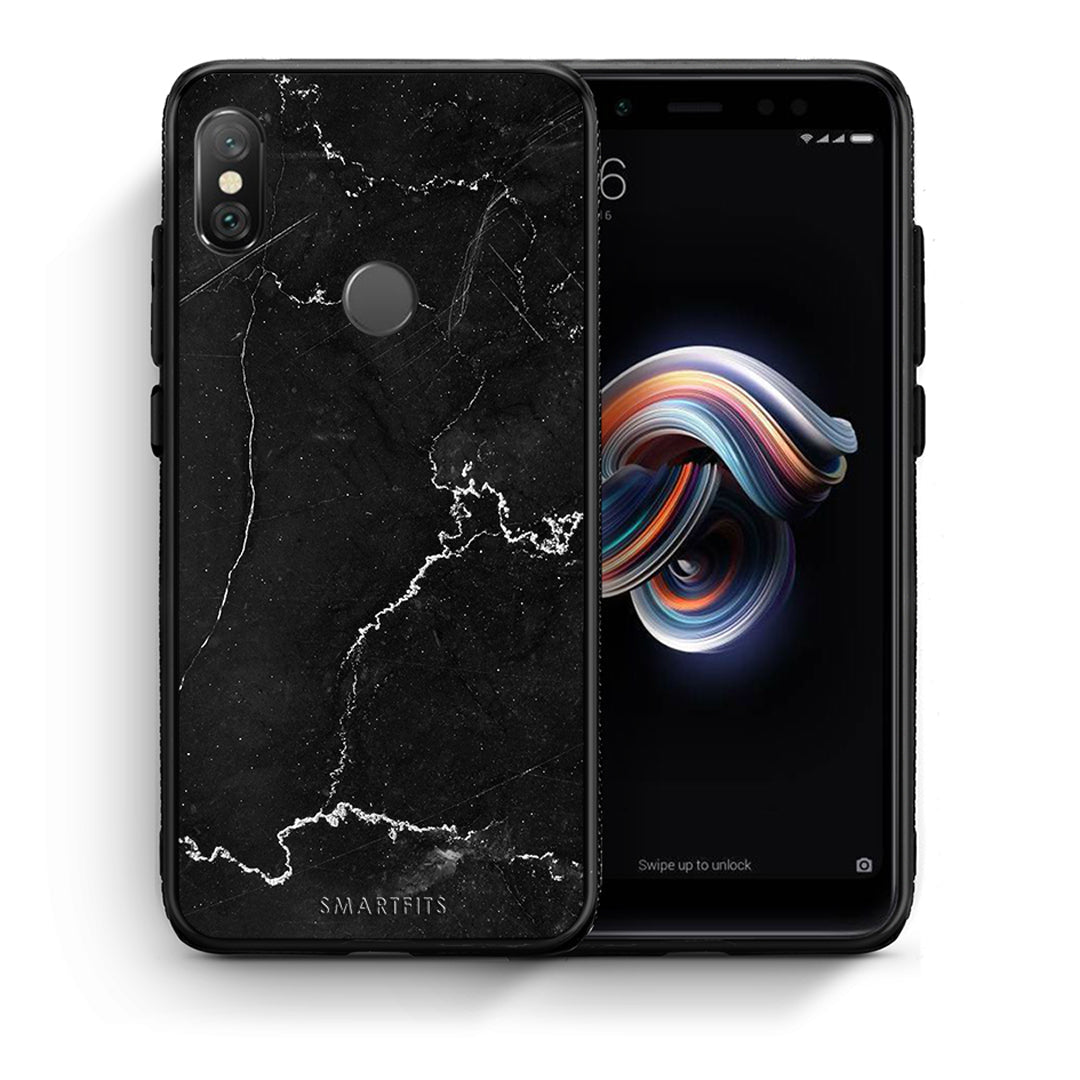 Θήκη Xiaomi Redmi Note 5 Marble Black από τη Smartfits με σχέδιο στο πίσω μέρος και μαύρο περίβλημα | Xiaomi Redmi Note 5 Marble Black case with colorful back and black bezels