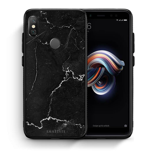 Θήκη Xiaomi Redmi Note 5 Marble Black από τη Smartfits με σχέδιο στο πίσω μέρος και μαύρο περίβλημα | Xiaomi Redmi Note 5 Marble Black case with colorful back and black bezels