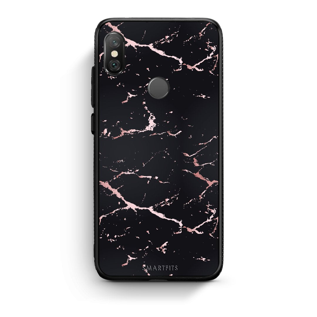 4 - Xiaomi Redmi Note 5 Black Rosegold Marble case, cover, bumper