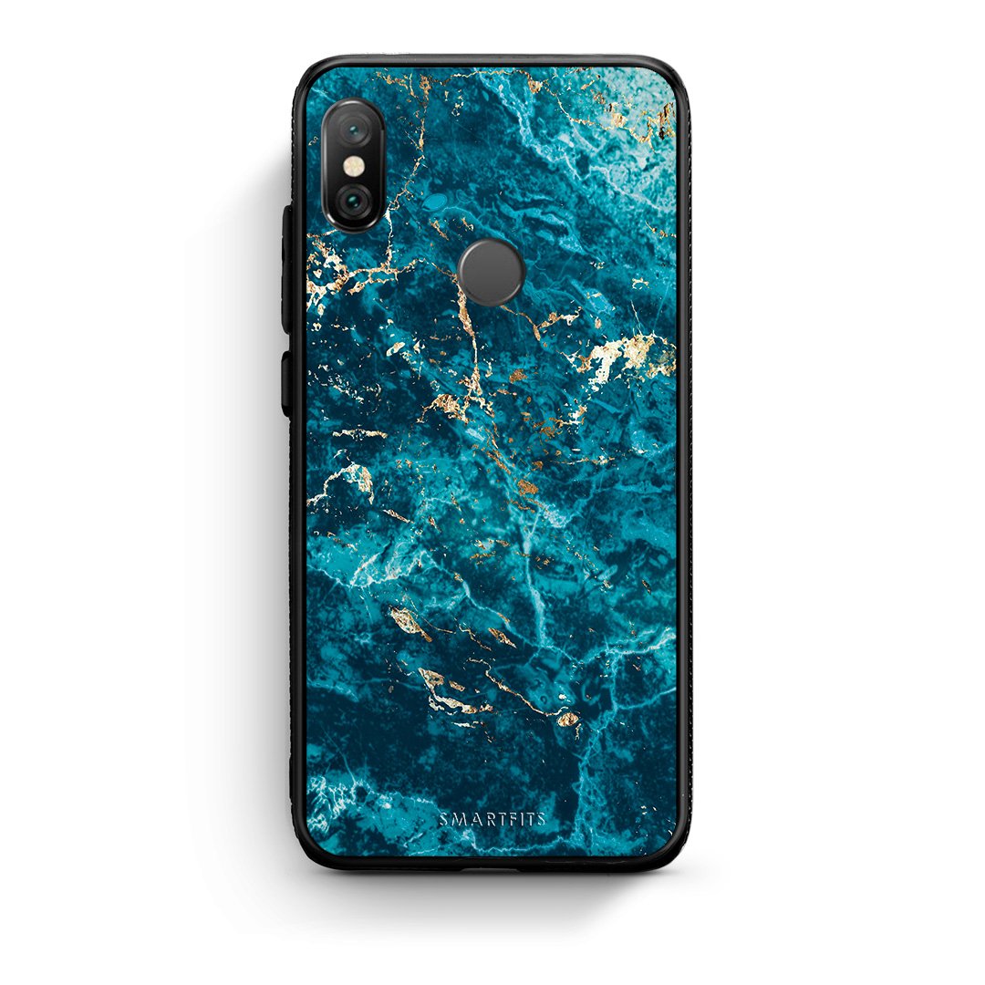 Xiaomi Redmi Note 5 Marble Blue θήκη από τη Smartfits με σχέδιο στο πίσω μέρος και μαύρο περίβλημα | Smartphone case with colorful back and black bezels by Smartfits