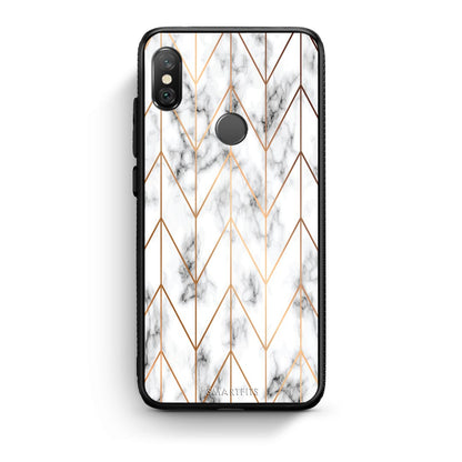 44 - Xiaomi Redmi Note 5 Gold Geometric Marble case, cover, bumper