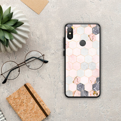 Marble Hexagon Pink - Xiaomi Redmi Note 5 θήκη