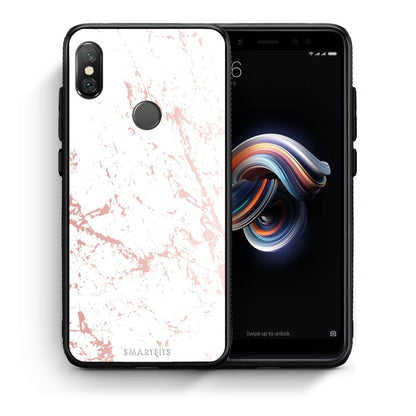 Θήκη Xiaomi Redmi Note 5 Pink Splash Marble από τη Smartfits με σχέδιο στο πίσω μέρος και μαύρο περίβλημα | Xiaomi Redmi Note 5 Pink Splash Marble case with colorful back and black bezels