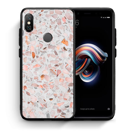 Θήκη Xiaomi Redmi Note 5 Marble Terrazzo από τη Smartfits με σχέδιο στο πίσω μέρος και μαύρο περίβλημα | Xiaomi Redmi Note 5 Marble Terrazzo case with colorful back and black bezels