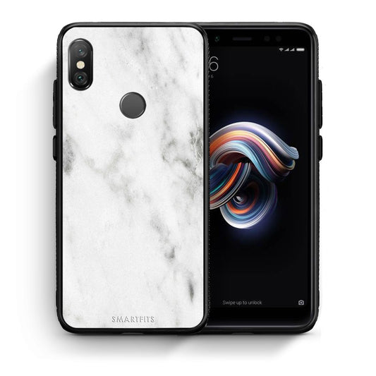 Θήκη Xiaomi Redmi Note 5 White Marble από τη Smartfits με σχέδιο στο πίσω μέρος και μαύρο περίβλημα | Xiaomi Redmi Note 5 White Marble case with colorful back and black bezels