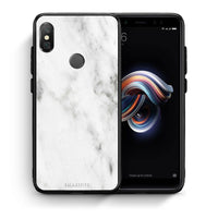 Thumbnail for Θήκη Xiaomi Redmi Note 5 White Marble από τη Smartfits με σχέδιο στο πίσω μέρος και μαύρο περίβλημα | Xiaomi Redmi Note 5 White Marble case with colorful back and black bezels