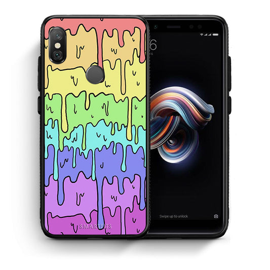 Θήκη Xiaomi Redmi Note 5 Melting Rainbow από τη Smartfits με σχέδιο στο πίσω μέρος και μαύρο περίβλημα | Xiaomi Redmi Note 5 Melting Rainbow case with colorful back and black bezels