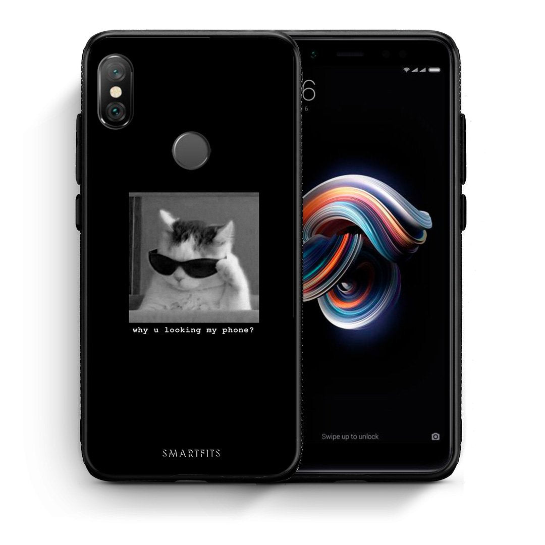 Θήκη Xiaomi Redmi Note 5 Meme Cat από τη Smartfits με σχέδιο στο πίσω μέρος και μαύρο περίβλημα | Xiaomi Redmi Note 5 Meme Cat case with colorful back and black bezels